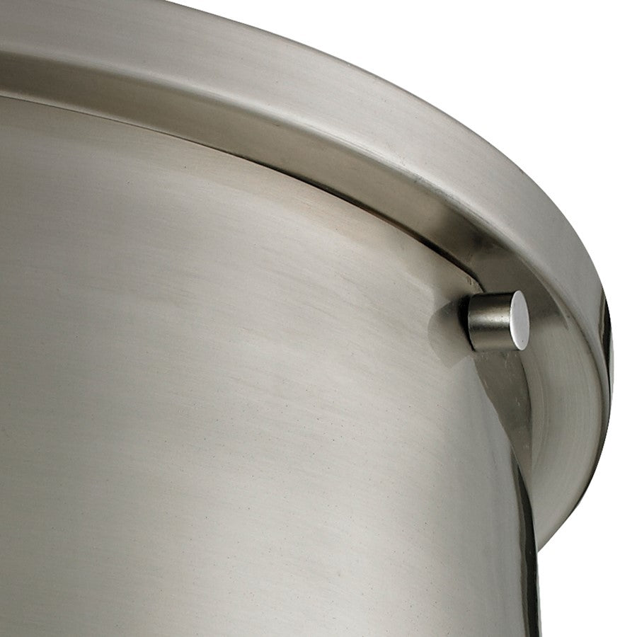Atlas Lighting Simpson 14in 3-Light Flush Mount | Modern Brushed Nickel and Nickel Metal Shade | Bedroom & Hallway | 14 x 14 x 5 in | Model CL11499-NK
