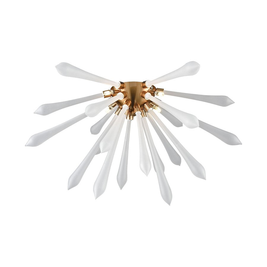 Atlas Lighting Spiritus 24in 4-Light Flush Mount | Modern Aged Brass and White Glass | Living Room & Dining Room Ceiling Light | Model CL11501-BS