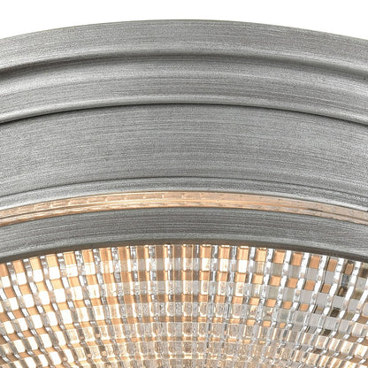 Atlas Lighting Sylvester 14in 2-Light Flush Mount | Weathered Zinc and Clear Glass | Entryway & Hallway | 14 x 14 x 5 in | Model CL11505-SV