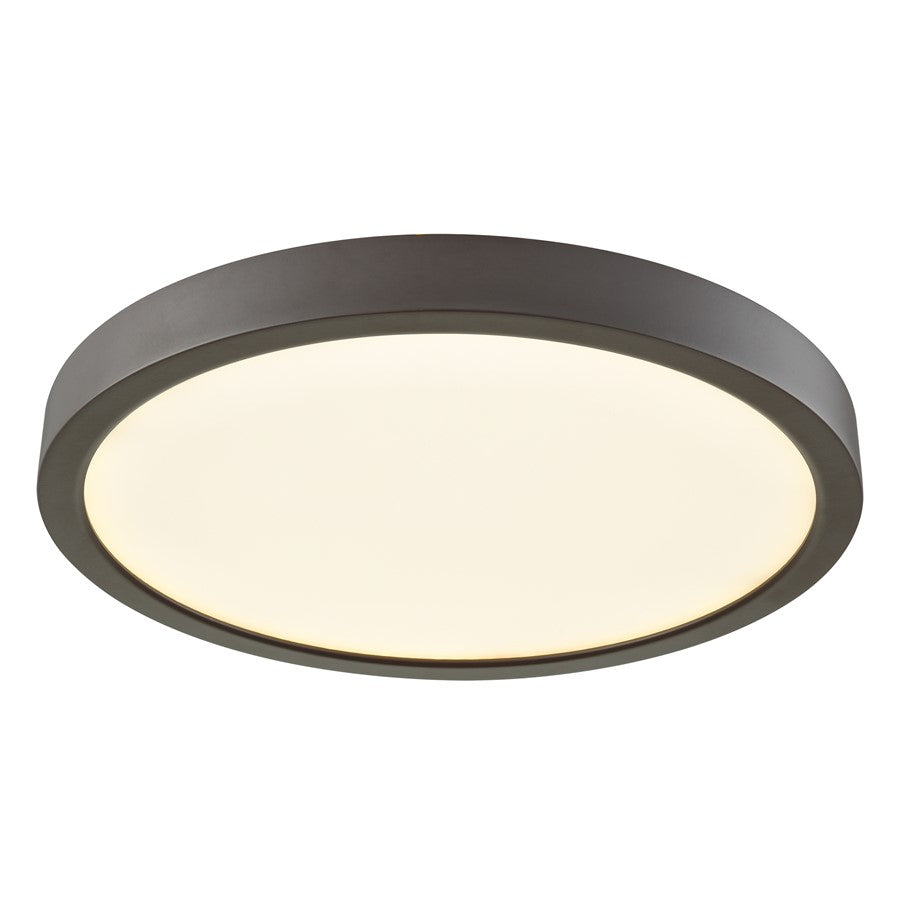 Atlas Lighting Titan 10in 1-Light LED Flush Mount | Oil Rubbed Bronze and White Acrylic | Bedroom & Hallway | 10 x 10 x 1 in | Model CL11508-BZ