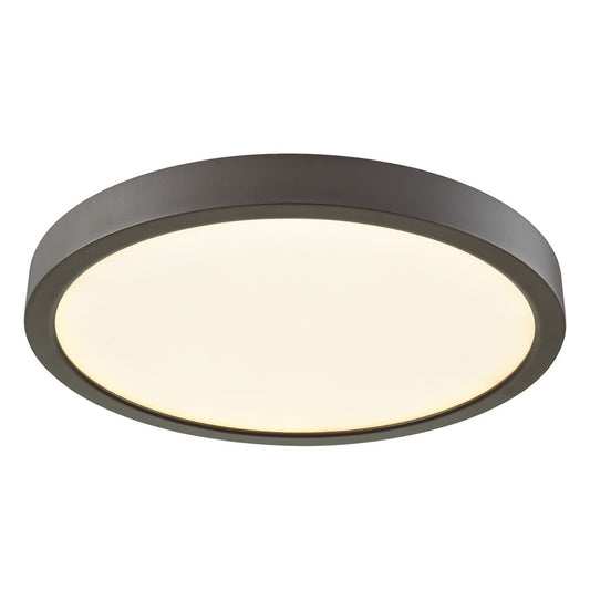 Atlas Lighting Titan 10in 1-Light LED Flush Mount | Oil Rubbed Bronze and White Acrylic | Bedroom & Hallway | 10 x 10 x 1 in | Model CL11508-BZ