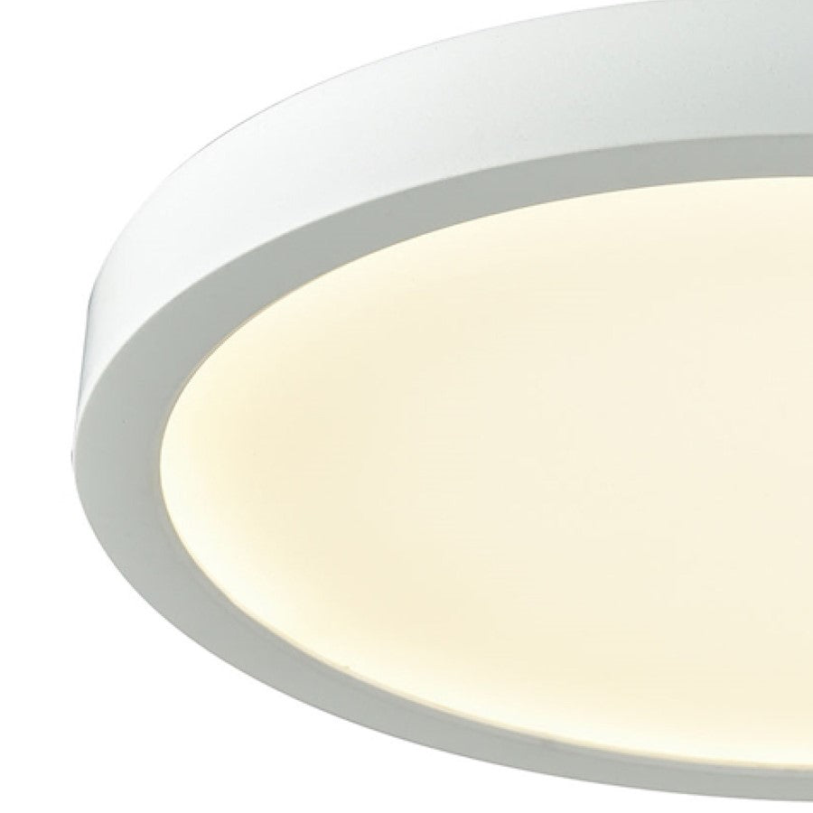 Atlas Lighting Titan 10in 1-Light LED Flush Mount | White and White Acrylic | Bedroom & Hallway | 10 x 10 x 1 in | Model CL11508-WH