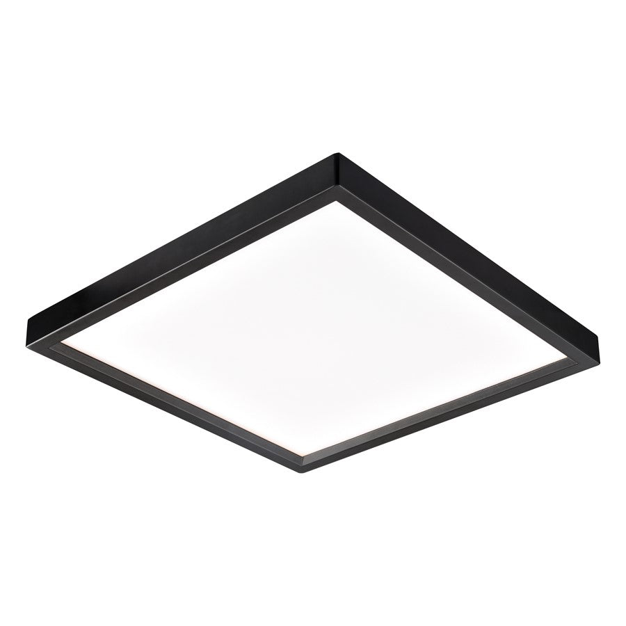 Atlas Lighting Titan 10in 1-Light LED Square Flush Mount | Modern Oil Rubbed Bronze and White Acrylic | Hallway & Bedroom Ceiling | Model CL11509-BZ