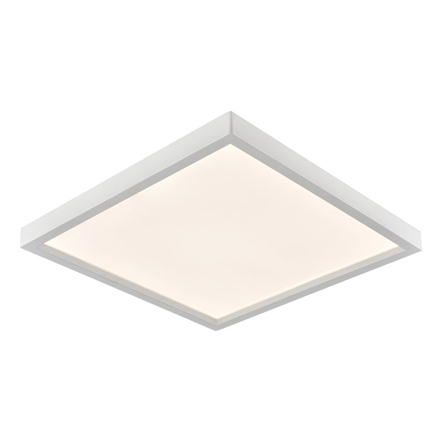 Atlas Lighting Titan 10in 1-Light LED Square Flush Mount | Modern White and White Acrylic | Hallway & Bedroom Ceiling Light | Model CL11509-WH