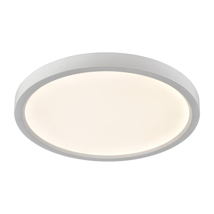 Atlas Lighting Titan 13in 1-Light LED Round Flush Mount | Modern White and White Acrylic | Hallway & Bedroom Ceiling Light | Model CL11510-WH