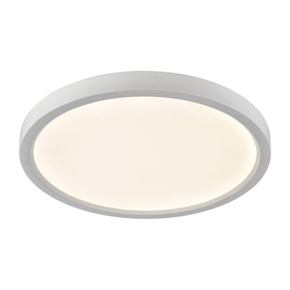 Atlas Lighting Titan 13in 1-Light LED Round Flush Mount | Modern White and White Acrylic | Hallway & Bedroom Ceiling Light | Model CL11510-WH