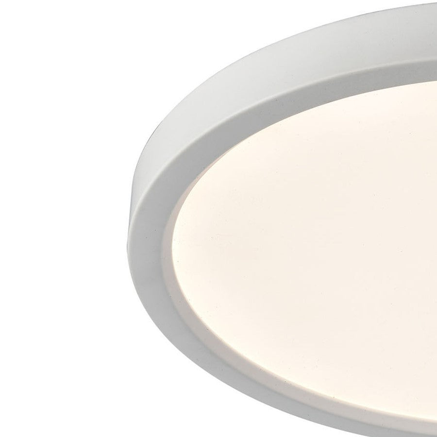 Atlas Lighting Titan 13in 1-Light LED Round Flush Mount | Modern White and White Acrylic | Hallway & Bedroom Ceiling Light | Model CL11510-WH
