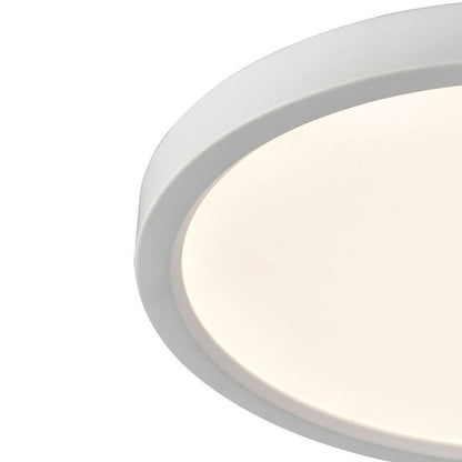 Atlas Lighting Titan 13in 1-Light LED Round Flush Mount | Modern White and White Acrylic | Hallway & Bedroom Ceiling Light | Model CL11510-WH
