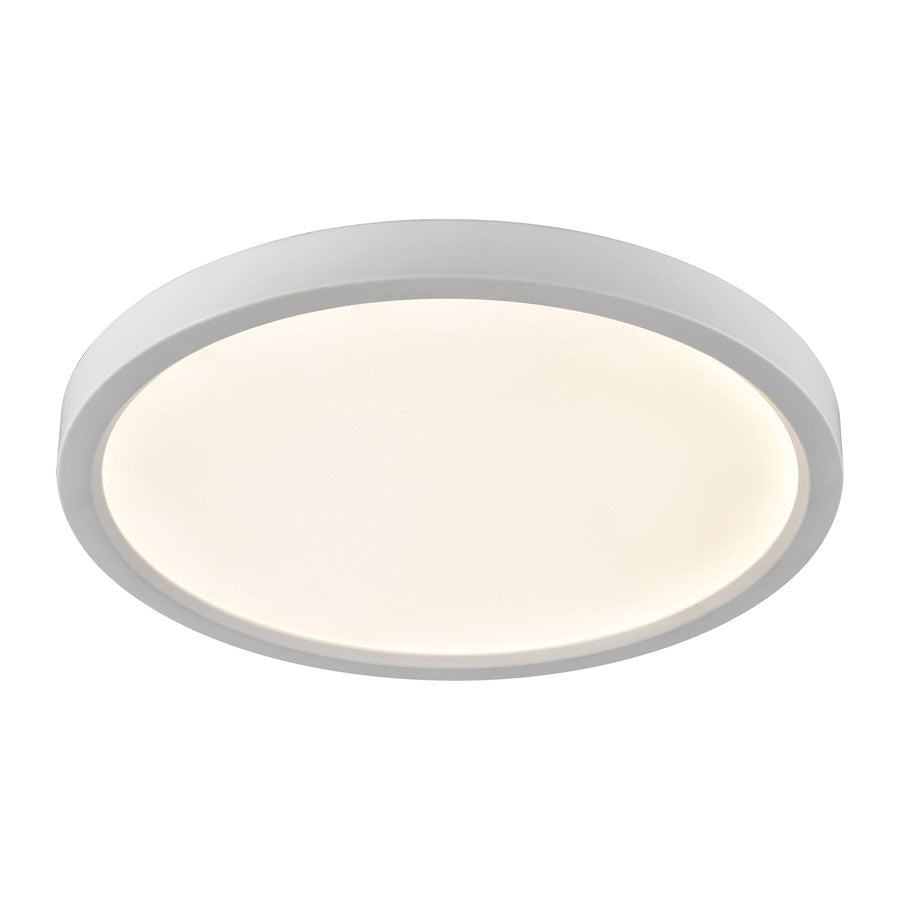 Atlas Lighting Titan 15in 1-Light LED Round Flush Mount | Modern White Metal and Acrylic | Hallway & Bedroom Ceiling Light | Model CL11512-WH