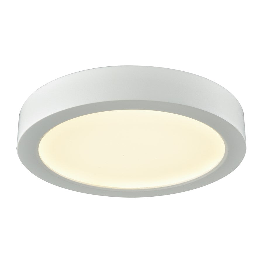 Atlas Lighting Titan 6in 1-Light LED Round Flush Mount | Modern White Metal and Acrylic | Hallway & Closet Ceiling Light | Model CL11514-WH