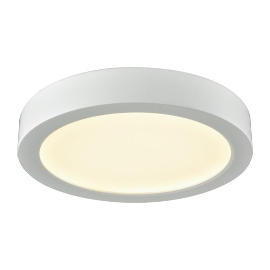 Atlas Lighting Titan 6in 1-Light LED Round Flush Mount | Modern White Metal and Acrylic | Hallway & Closet Ceiling Light | Model CL11514-WH