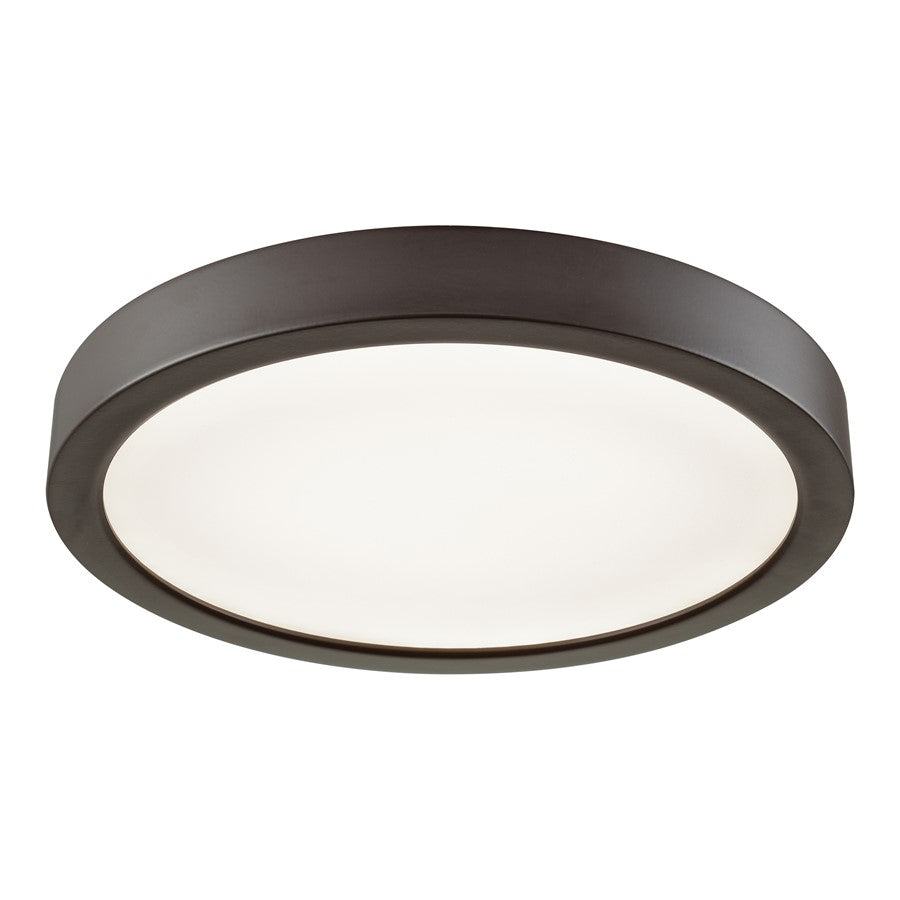 Atlas Lighting Titan 8in 1-Light LED Round Flush Mount | Modern Oil Rubbed Bronze Metal and White Acrylic | Hallway & Bedroom | Model CL11516-BZ