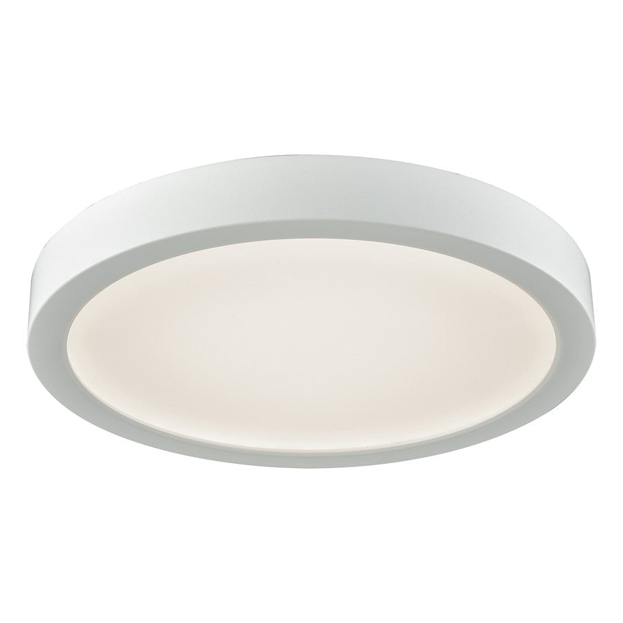 Atlas Lighting Titan 8in 1-Light LED Round Flush Mount | Modern White Metal and Acrylic | Hallway & Bedroom Ceiling Light | Model CL11516-WH