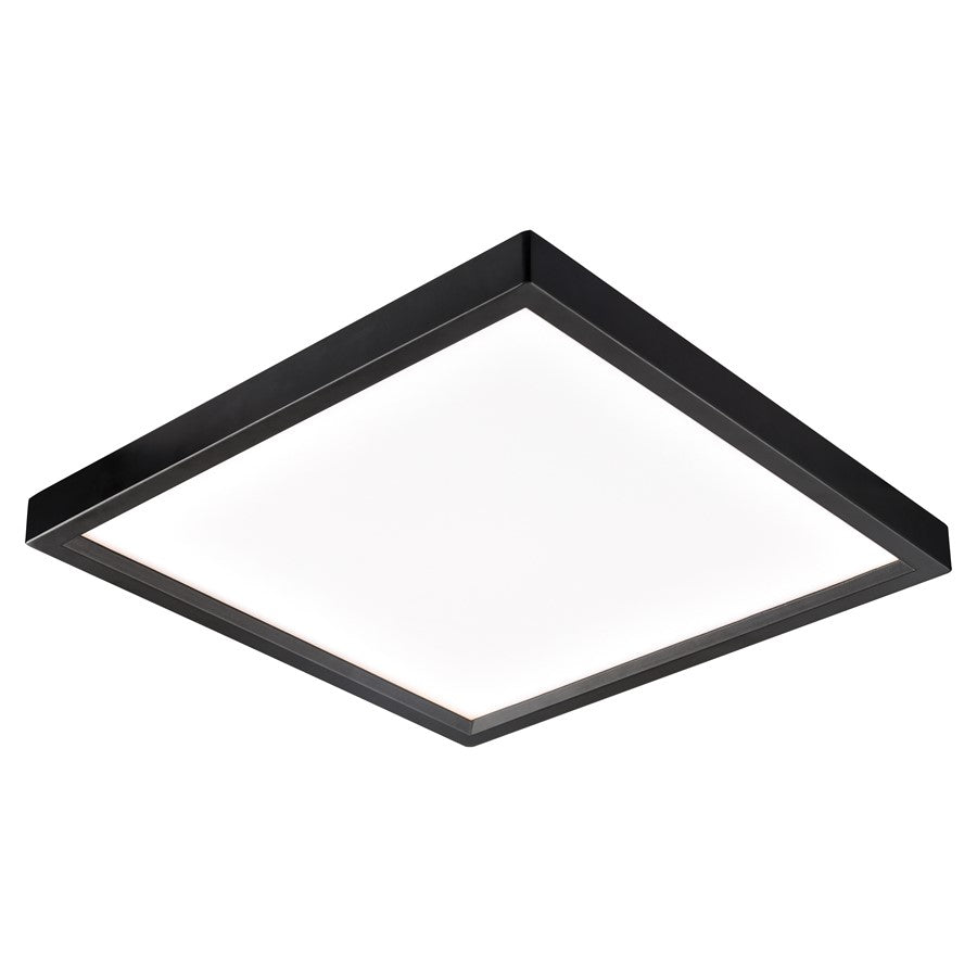 Atlas Lighting Titan 8in 1-Light LED Square Flush Mount | Modern Oil Rubbed Bronze Metal and White Acrylic | Hallway & Bedroom | Model CL11517-BZ