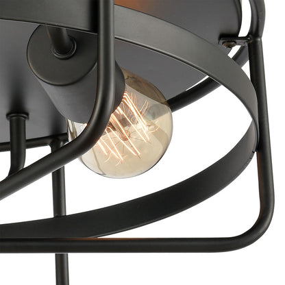 Atlas Lighting Wickshire 16in 3-Light Flush Mount | Transitional Matte Black Metal | Bedroom & Hallway | 16 x 16 x 6 in | Model CL11521-BK