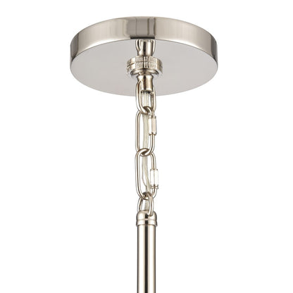 Atlas Lighting Abaca 5in 1-Light Mini Pendant | Transitional Polished Nickel and Gray Rope | Kitchen Island & Dining Room | Model CL11524-NK