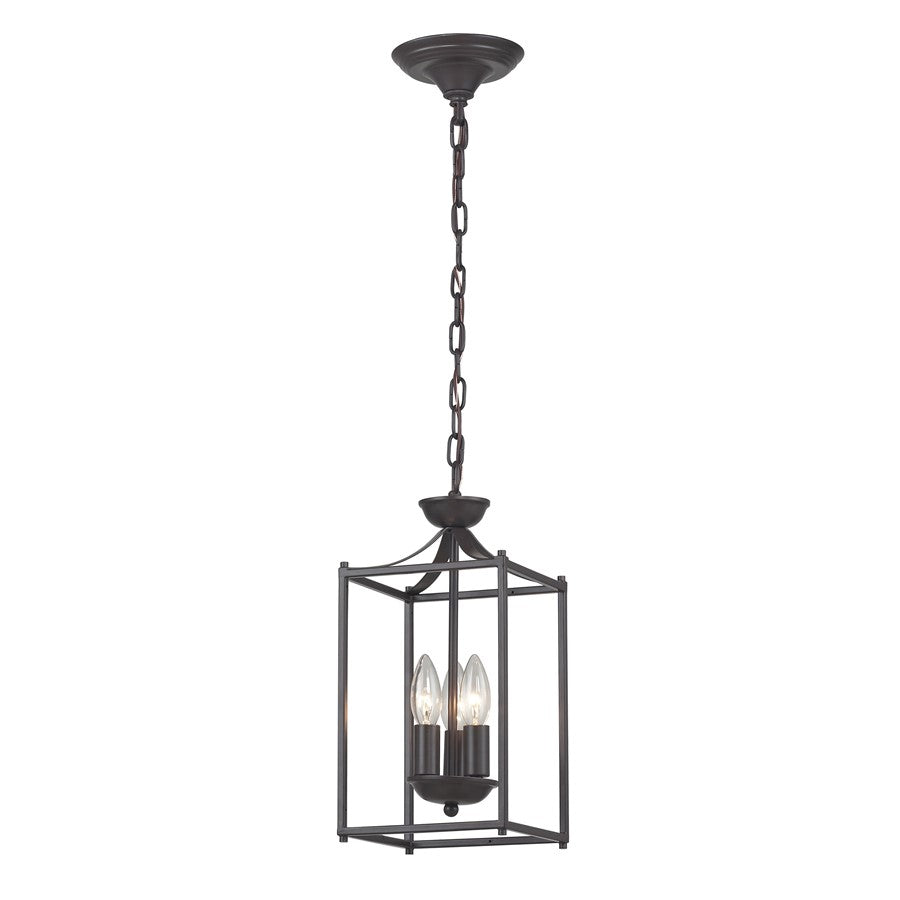 Atlas Lighting Arthur 7in 3-Light Mini Pendant | Transitional Oil Rubbed Bronze Metal | Dining Room & Entryway | 7 x 7 x 14.75 in | Model CL11530-BZ