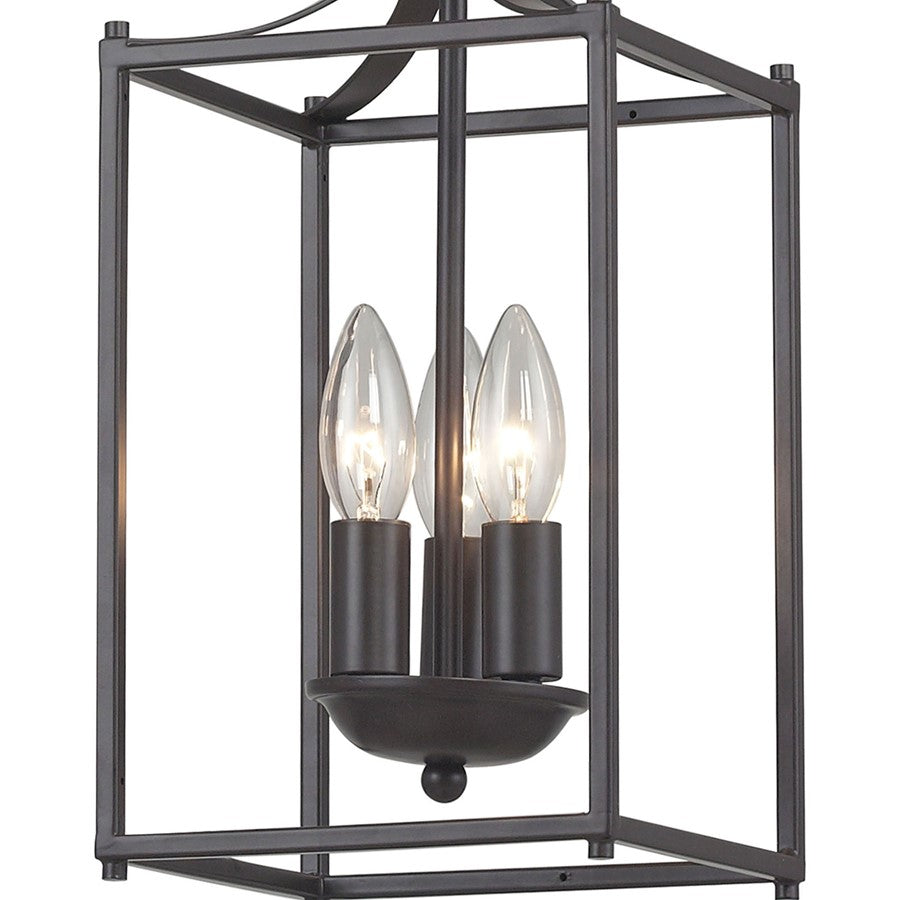 Atlas Lighting Arthur 7in 3-Light Mini Pendant | Transitional Oil Rubbed Bronze Metal | Dining Room & Entryway | 7 x 7 x 14.75 in | Model CL11530-BZ