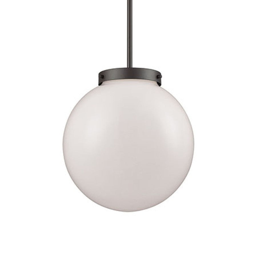 Atlas Lighting Beckett 12in 1-Light Mini Pendant | Modern Oil Rubbed Bronze and White Frosted Glass | Kitchen Island & Dining | Model CL11535-BZ1