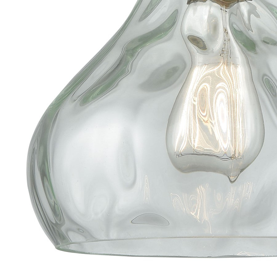 Atlas Lighting Belmont 10in 1-Light Mini Pendant | Modern Satin Nickel and Clear Water Glass | Kitchen Island & Dining Room | Model CL11539-NK