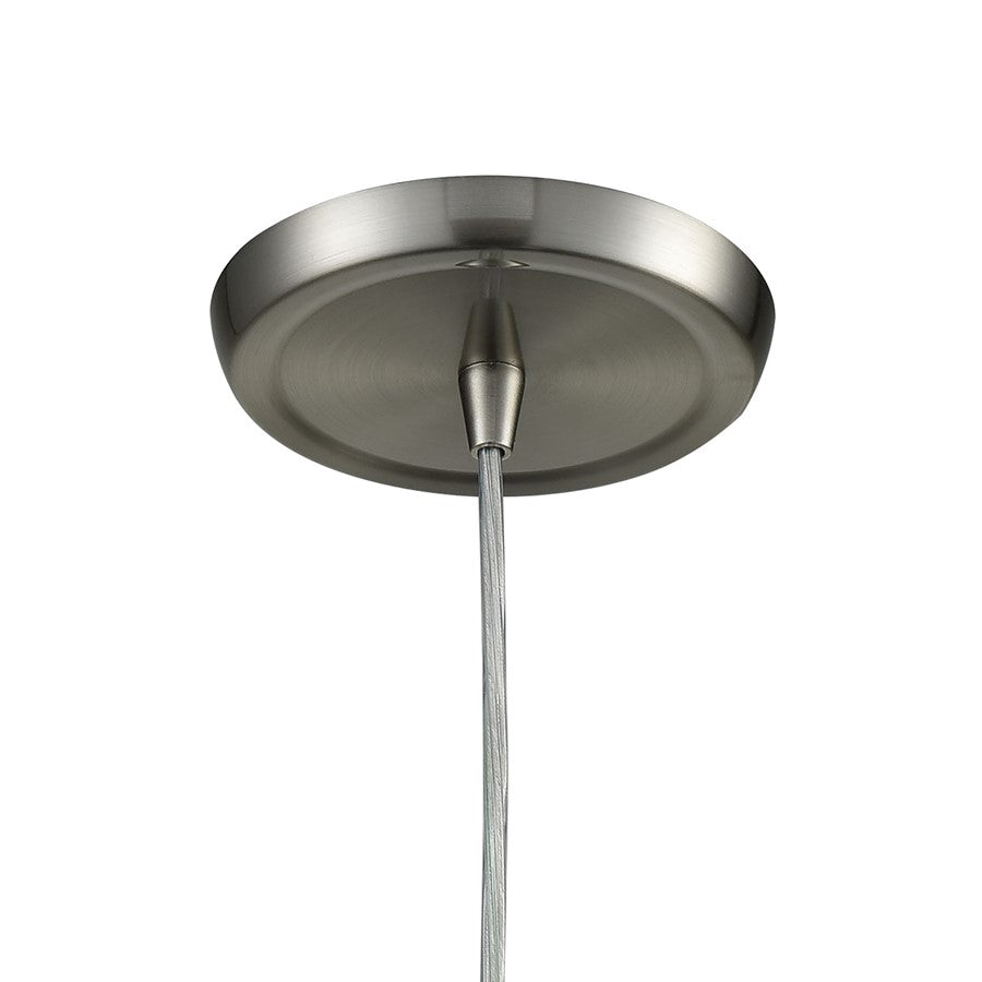 Atlas Lighting Belmont 10in 1-Light Mini Pendant | Modern Satin Nickel and Clear Water Glass | Kitchen Island & Dining Room | Model CL11539-NK
