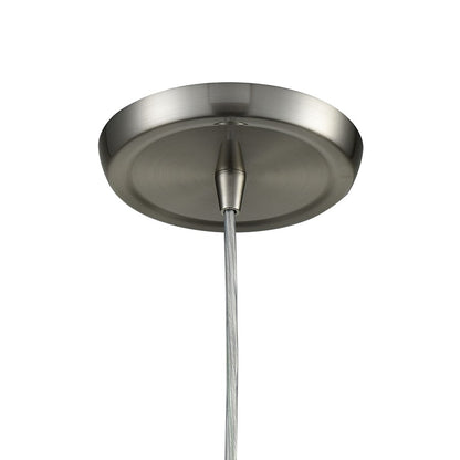 Atlas Lighting Belmont 10in 1-Light Mini Pendant | Modern Satin Nickel and Clear Water Glass | Kitchen Island & Dining Room | Model CL11539-NK