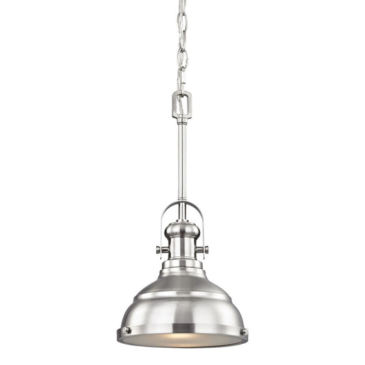 Atlas Lighting Blakesley 8in 1-Light Mini Pendant | Traditional Brushed Nickel and Nickel Metal Shade | Kitchen Island & Dining | Model CL11542-NK