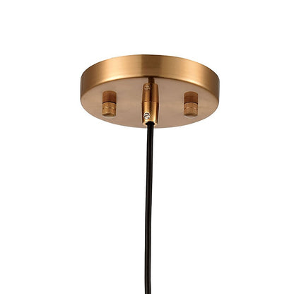 Atlas Lighting Boudreaux 6in 1-Light Mini Pendant | Mid-Century Matte Black and Antique Gold with Clear Glass | Kitchen Island | Model CL11543-GD