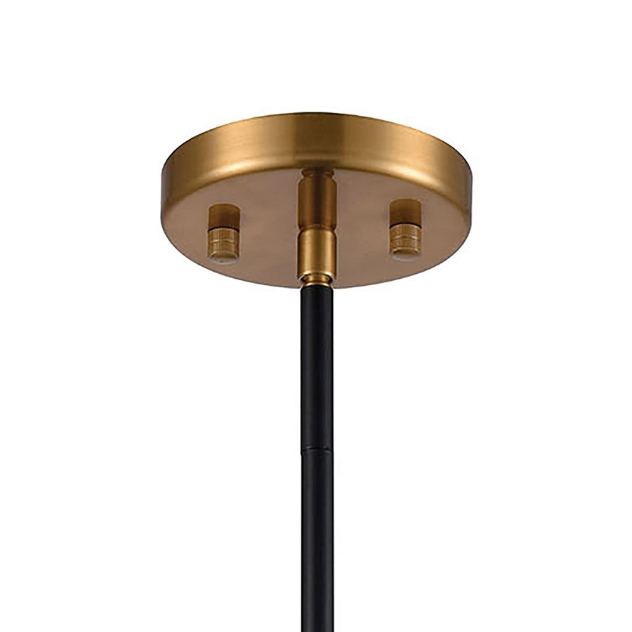 Atlas Lighting Boudreaux 8in 1-Light Mini Pendant | Midcentury Antique Gold and Matte Black with Clear Glass | Kitchen Island | Model CL11544-GD