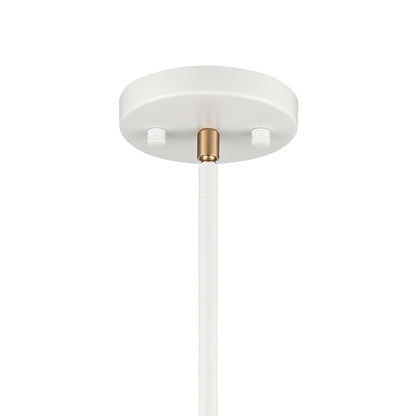 Atlas Lighting Boudreaux 8in 1-Light Mini Pendant | Mid-Century Matte White and Clear Glass | Kitchen Island & Dining Room | Model CL11544-WH