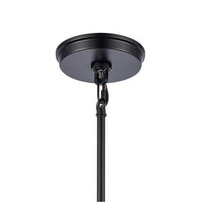 Atlas Lighting Boyer 6in 1-Light Mini Pendant | Transitional Matte Black and Clear Glass | Kitchen Island & Dining Room | Model CL11545-BK