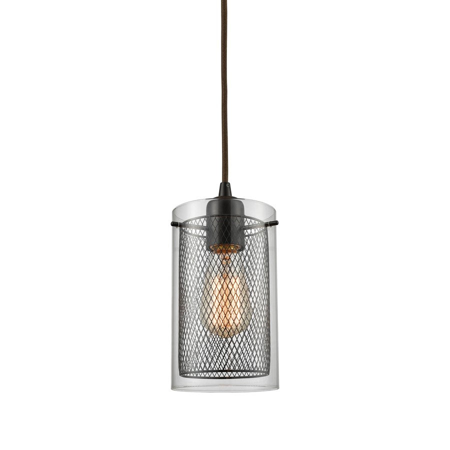 Atlas Lighting Brant 5in 1-Light Pendant | Transitional Oil Rubbed Bronze and Clear Glass | Kitchen Island & Dining Room | Model CL11546-BZ