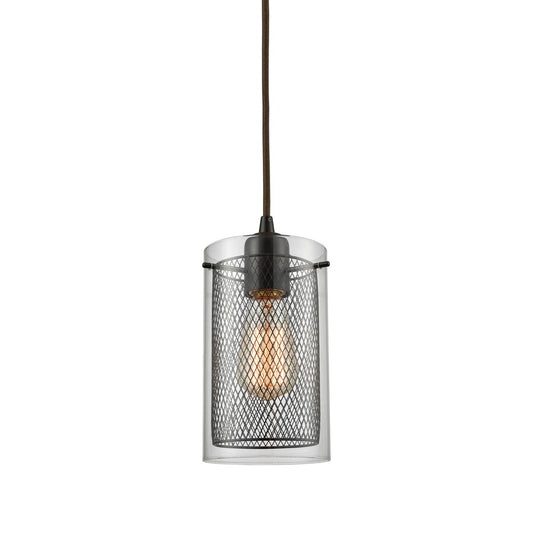Atlas Lighting Brant 5in 1-Light Pendant | Transitional Oil Rubbed Bronze and Clear Glass | Kitchen Island & Dining Room | Model CL11546-BZ