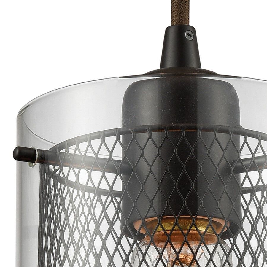 Atlas Lighting Brant 5in 1-Light Pendant | Transitional Oil Rubbed Bronze and Clear Glass | Kitchen Island & Dining Room | Model CL11546-BZ