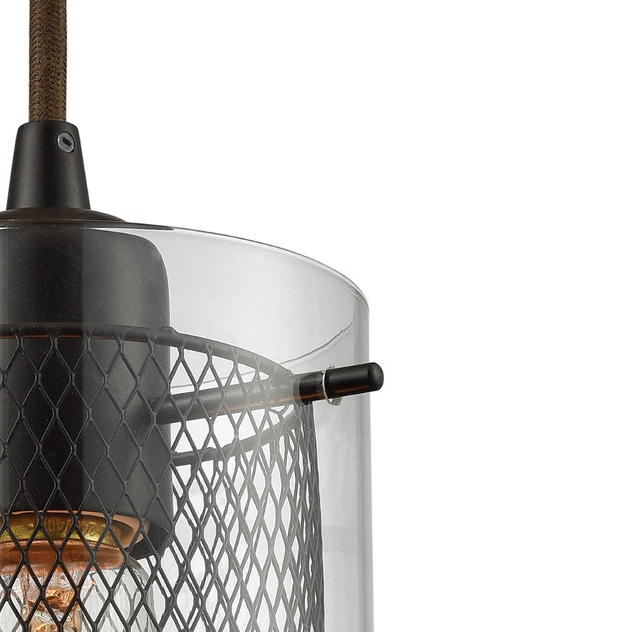 Atlas Lighting Brant 5in 1-Light Pendant | Transitional Oil Rubbed Bronze and Clear Glass | Kitchen Island & Dining Room | Model CL11546-BZ