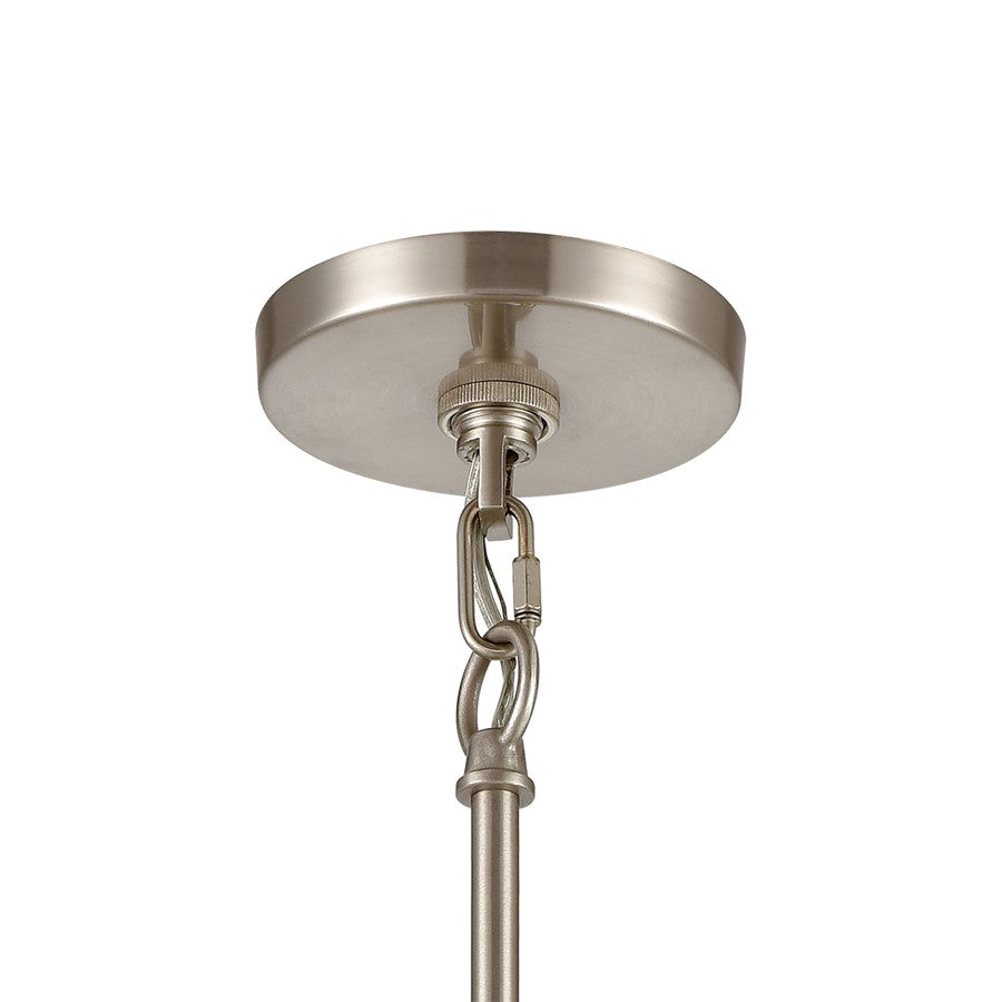 Atlas Lighting Brigantine 7in 1-Light Mini Pendant | Transitional Weathered Gray and Satin Nickel | Kitchen Island & Dining Room | Model CL11547-GY