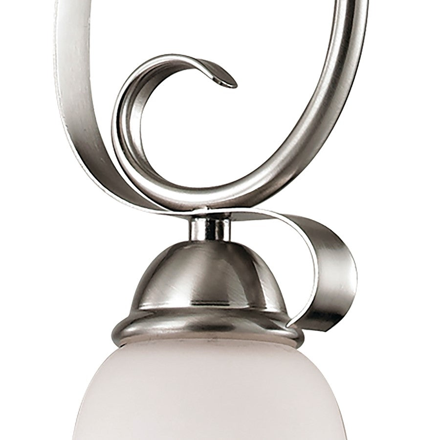 Atlas Lighting Brighton 6in 1-Light Mini Pendant | Traditional Brushed Nickel and Frosted Glass | Kitchen Island & Dining Room | Model CL11548-NK