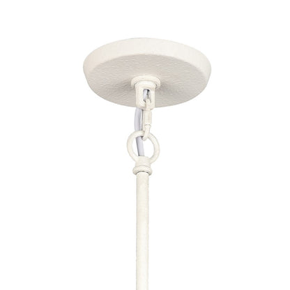 Atlas Lighting Cape May 9in 1-Light Mini Pendant | Transitional White Coral and Gray Wood Shade | Kitchen Island & Dining Room | Model CL11552-WH
