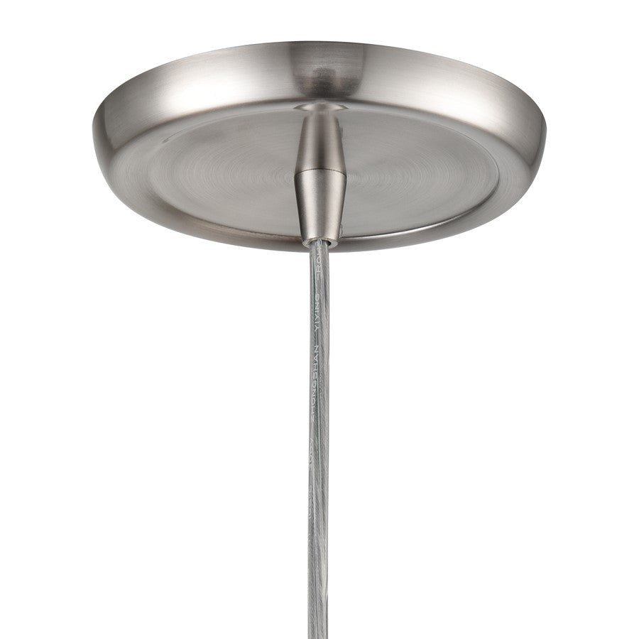 Atlas Lighting Capri 5in 1-Light Pendant | Transitional Gray Shell and Satin Nickel Metal | Kitchen Island & Dining Room | Model CL11553-NA
