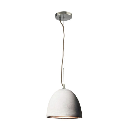 Atlas Lighting Castle 8in 1-Light Pendant | Modern Polished Concrete and Chrome Metal Shade | Kitchen Island & Dining Room | Model CL11557-GY