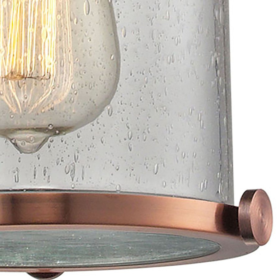 Atlas Lighting Chadwick 8in 1-Light Mini Pendant | Transitional Copper and Clear Seeded Glass | Kitchen Island & Dining Room | Model CL11560-CO2