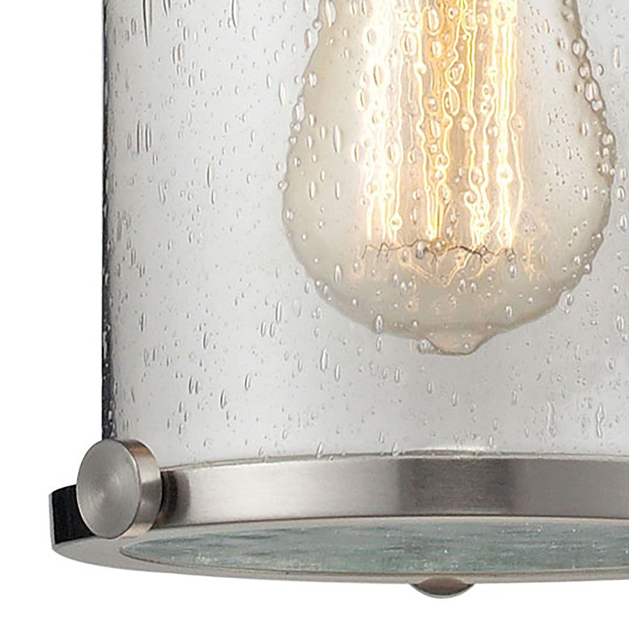 Atlas Lighting Chadwick 8in 1-Light Mini Pendant | Transitional Satin Nickel and Clear Seeded Glass | Kitchen Island & Dining Room | Model CL11560-NK