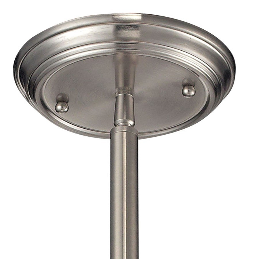 Atlas Lighting Chadwick 8in 1-Light Mini Pendant | Transitional Satin Nickel and Clear Seeded Glass | Kitchen Island & Dining Room | Model CL11560-NK