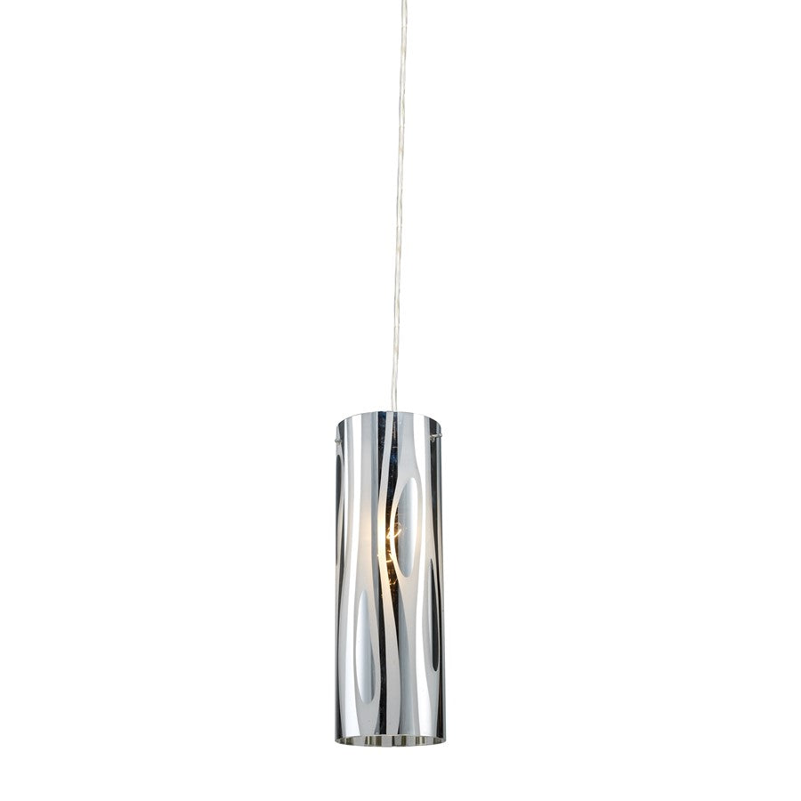 Atlas Lighting Chromia 4in 1-Light Pendant | Modern Polished Chrome and Chrome Metal | Kitchen Island & Dining Room | 4 x 4 x 12 in | Model CL11562-CH