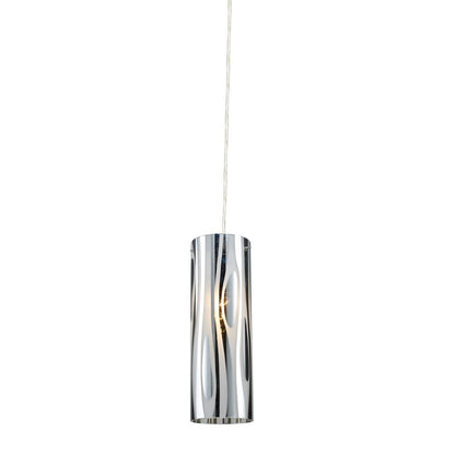 Atlas Lighting Chromia 4in 1-Light Pendant | Modern Polished Chrome and Chrome Metal | Kitchen Island & Dining Room | 4 x 4 x 12 in | Model CL11562-CH