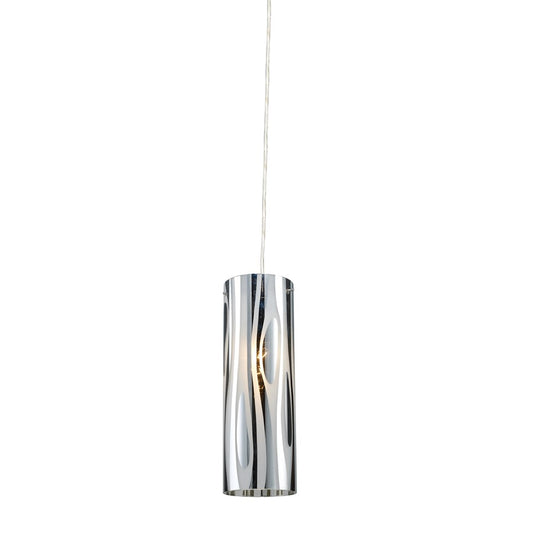 Atlas Lighting Chromia 4in 1-Light Pendant | Modern Polished Chrome and Chrome Metal | Kitchen Island & Dining Room | 4 x 4 x 12 in | Model CL11562-CH