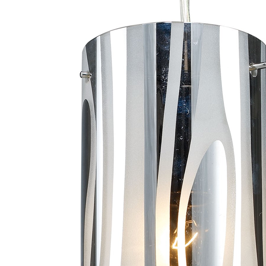Atlas Lighting Chromia 4in 1-Light Pendant | Modern Polished Chrome and Chrome Metal | Kitchen Island & Dining Room | 4 x 4 x 12 in | Model CL11562-CH