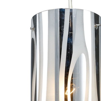Atlas Lighting Chromia 4in 1-Light Pendant | Modern Polished Chrome and Chrome Metal | Kitchen Island & Dining Room | 4 x 4 x 12 in | Model CL11562-CH