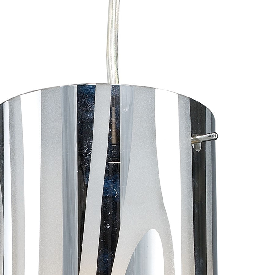 Atlas Lighting Chromia 4in 1-Light Pendant | Modern Polished Chrome and Chrome Metal | Kitchen Island & Dining Room | 4 x 4 x 12 in | Model CL11562-CH