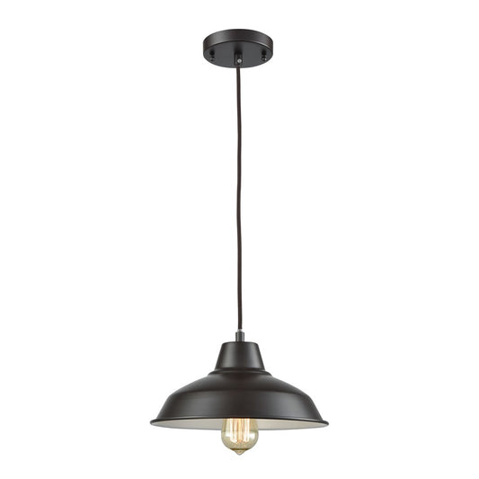 Atlas Lighting Classic Loft 11in 1-Light Mini Pendant | Traditional Oil Rubbed Bronze and Bronze Metal | Kitchen Island & Dining | Model CL11564-BZ